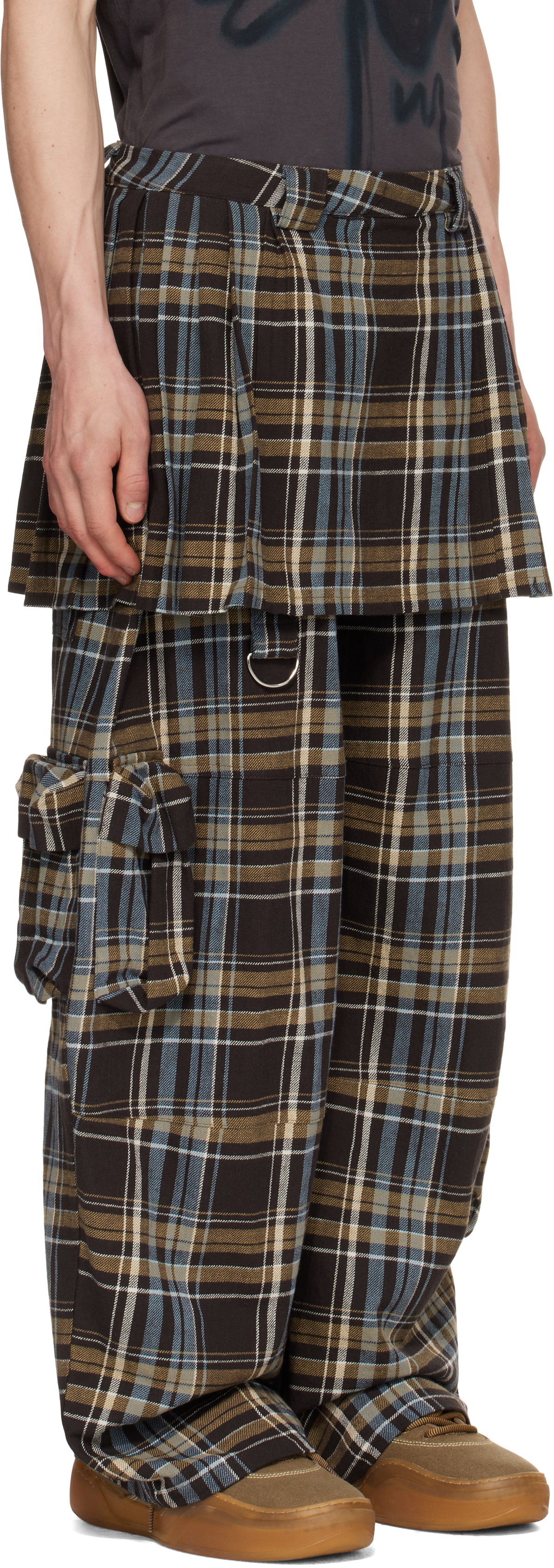 Collina Strada Brown Lawn Skirt Cargo Pants