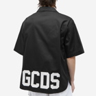 GCDS Men's Low Band Logo Bowling Shirt in Black