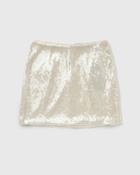 Rotate Birger Christensen Sequins Mini Skirt Beige Skirts