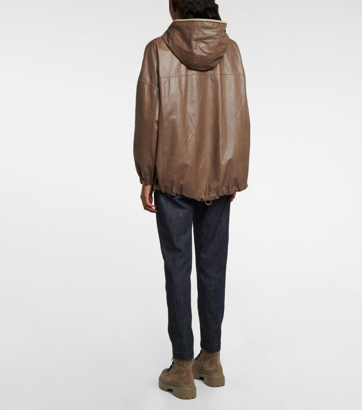 【関税&送料込】Brunello Cucinelli Giacca In Pelle BRUNELLO CUCINELLI Belted leather jacket | NET-A-PORTER