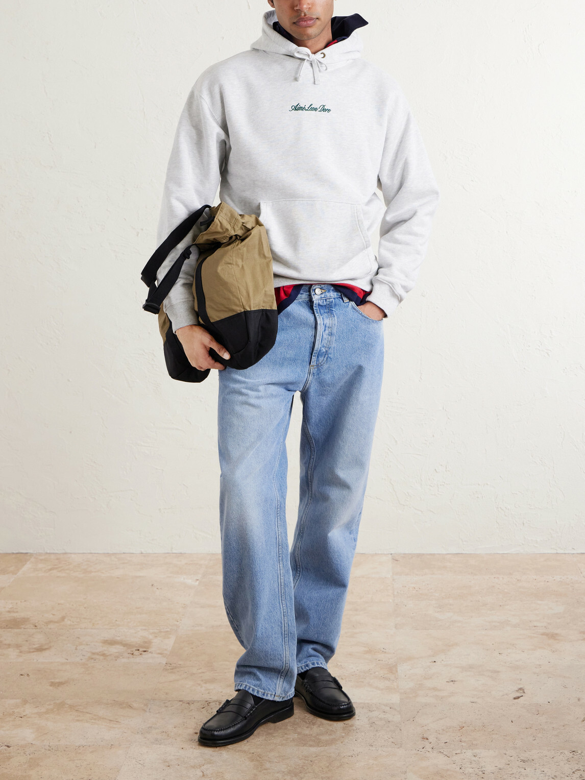 Aimé Leon Dore - Logo-Embroidered Cotton-Jersey Hoodie - Gray