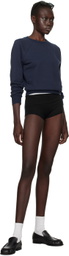 ÉTERNE Navy Shrunken Raglan Sweatshirt