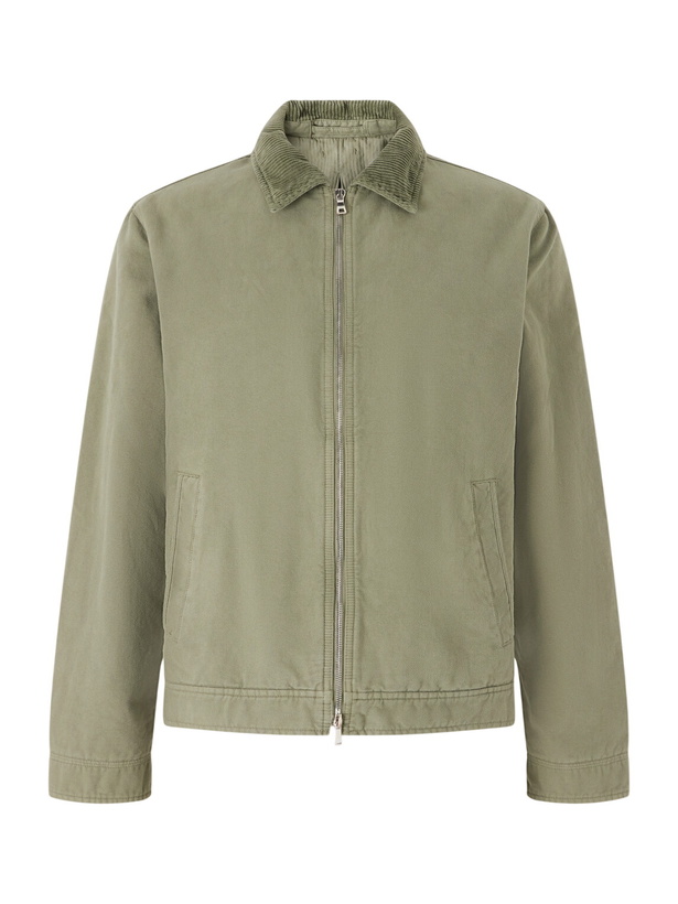 Photo: Mr P. - Corduroy-Trimmed Organic Cotton Coach Jacket - Green