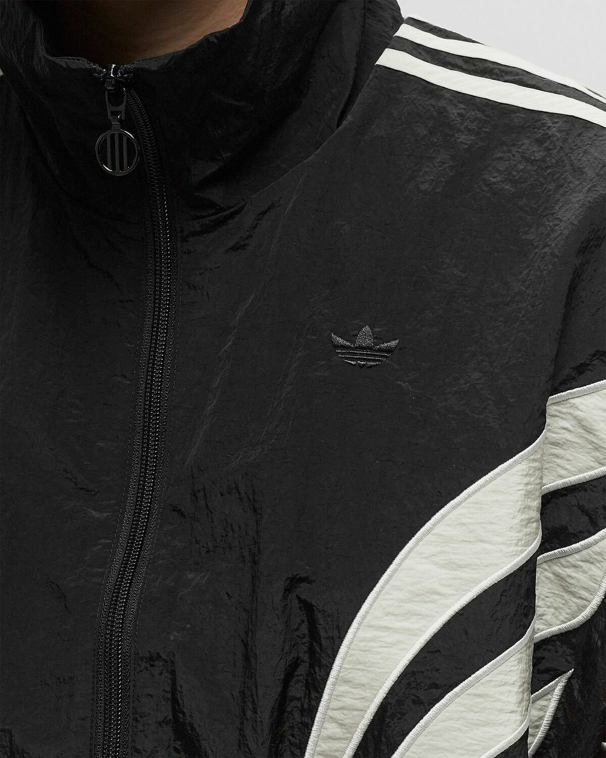 ジャケット adidas Crop Track Top Black Adidas Crop Black Grey Zip Up Nylon Track Jacket Women's