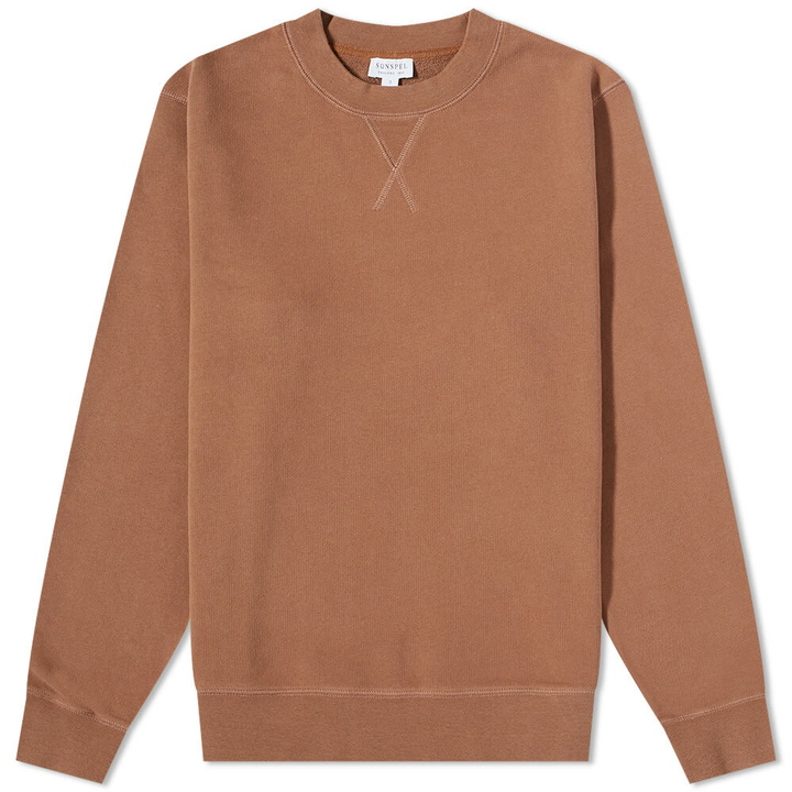 Photo: Sunspel Men's Loopback Crew Sweat in Gingerbread