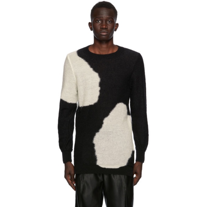 Photo: Ann Demeulemeester SSENSE Exclusive Black and White God Of Wild Spots Sweater