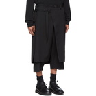 Yohji Yamamoto Black Wool Regular Wrapped Trousers