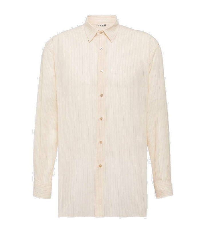 Photo: Auralee Striped cotton organza Oxford shirt