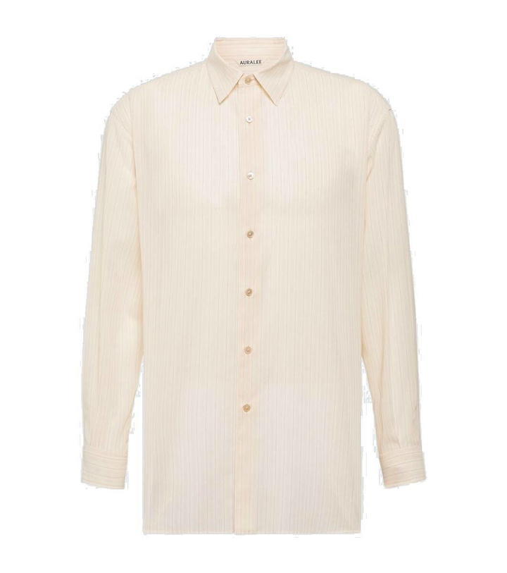 Photo: Auralee Striped cotton organza Oxford shirt