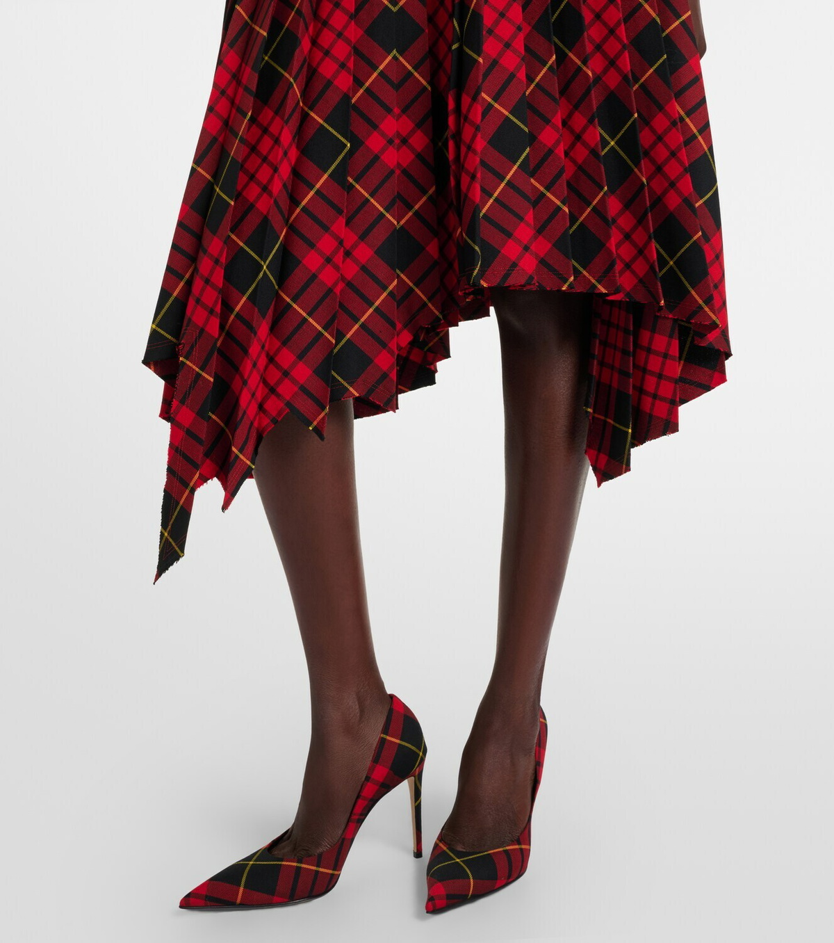 McQueen MacQueen pleated tartan midi skirt