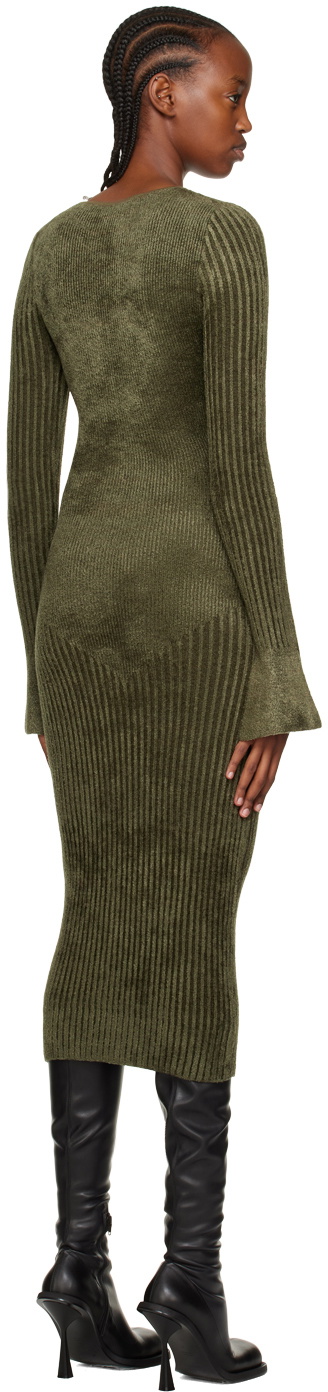 ANDREĀDAMO Khaki Cutout Midi Dress