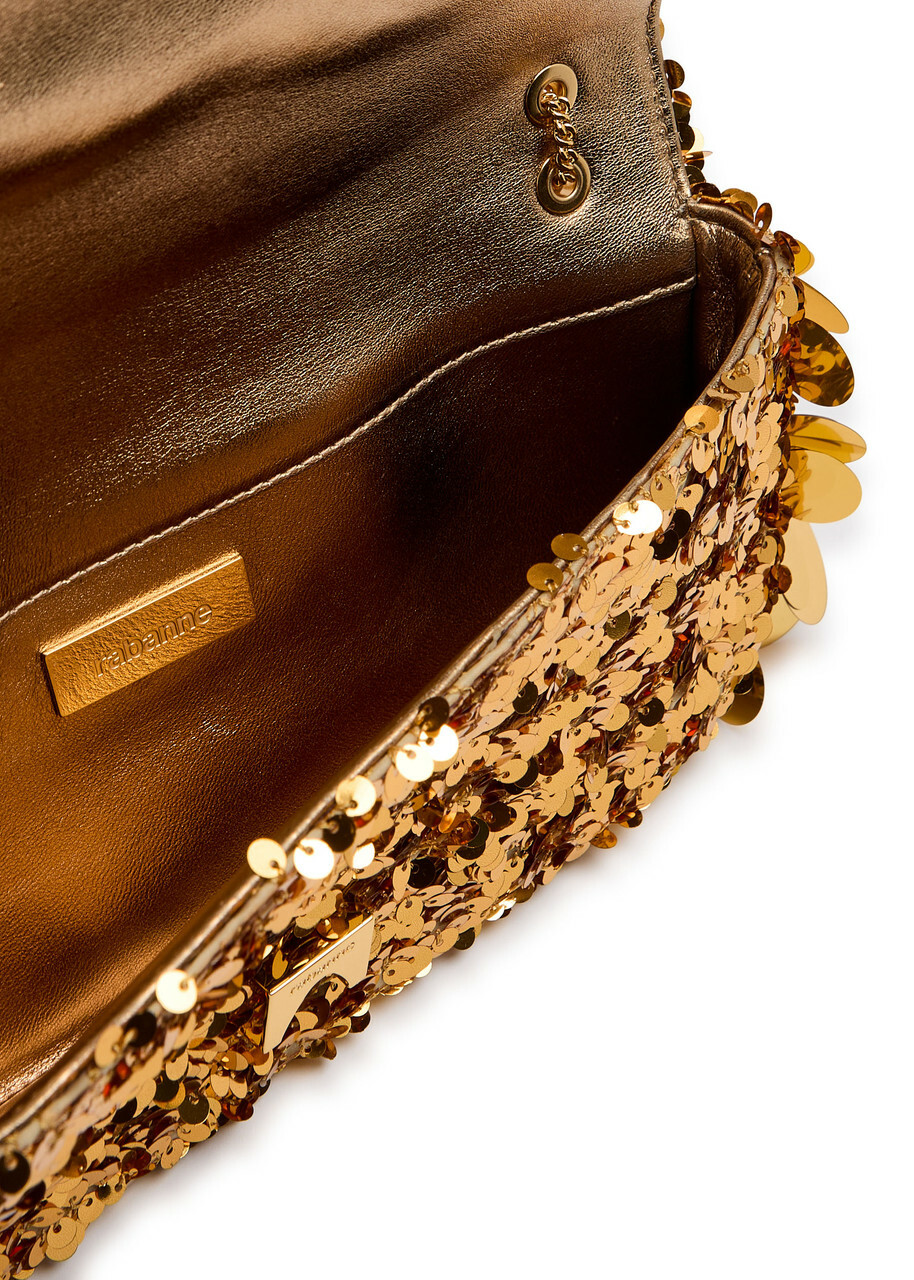 Rabanne Embellished Metallic Leather Shoulder bag - Gold - One Size