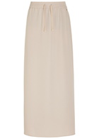 Herno Crepe Midi Skirt Cream