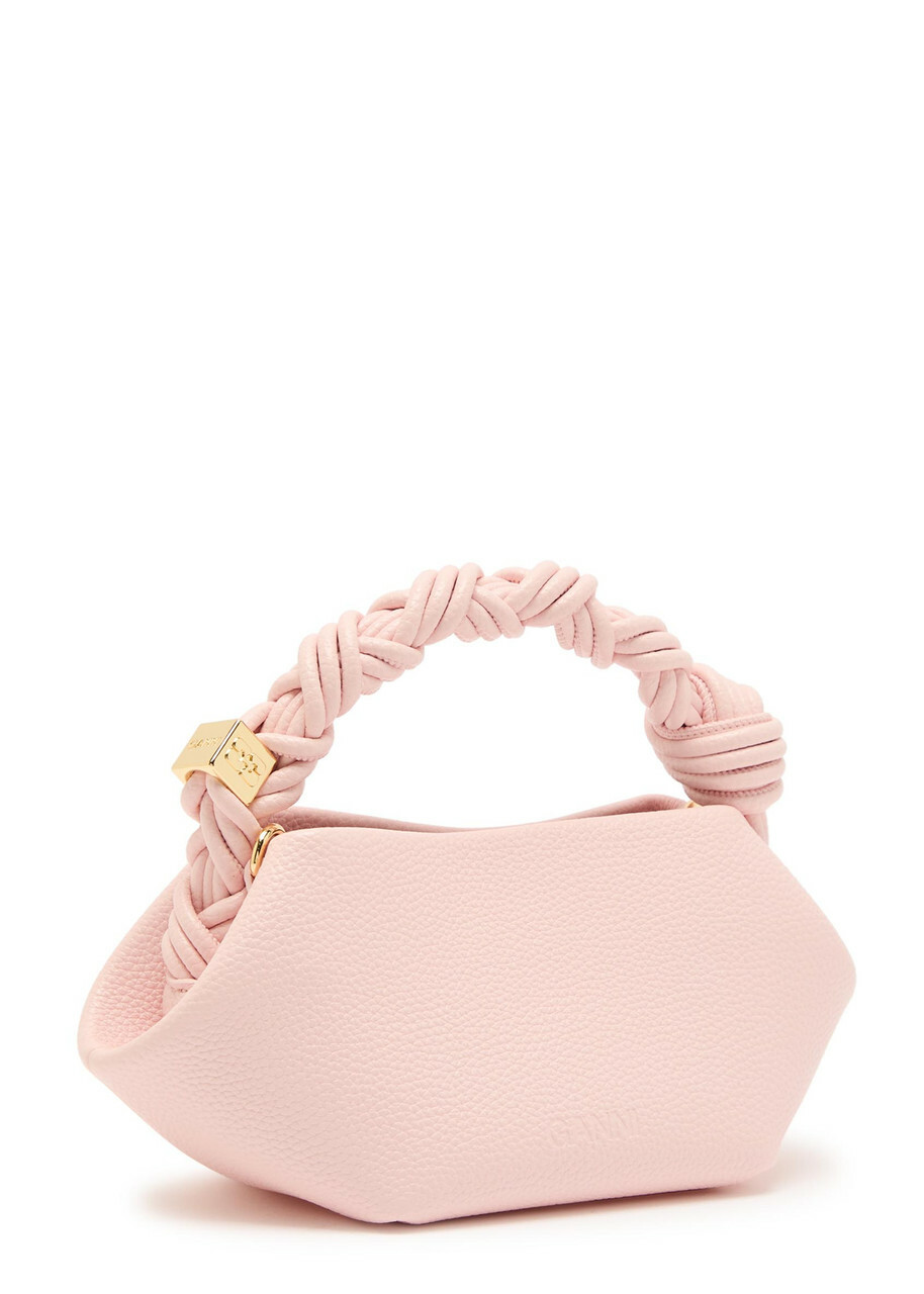 Ganni Bou Mini Grained Leather top Handle bag - Pink - One Size