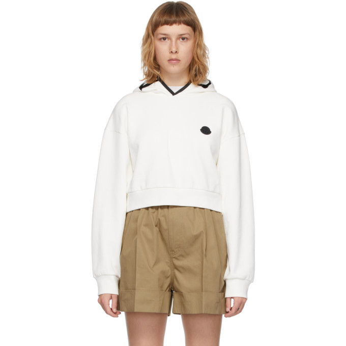 新品未使用品☆MONCLER Cropped Hoodie パーカー S 白色 Moncler White Cropped Hoodie Moncler