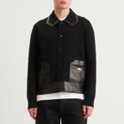 AMIRI Men's Leather Patch MA Cardigan in Black