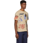 JW Anderson Brown Cut-Out Printed T-Shirt