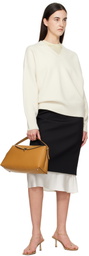 Róhe Black Contrast Pencil Midi Skirt