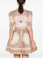 ZIMMERMANN - Bandana Print Linen And Silk Blend Mini Shirt Dress