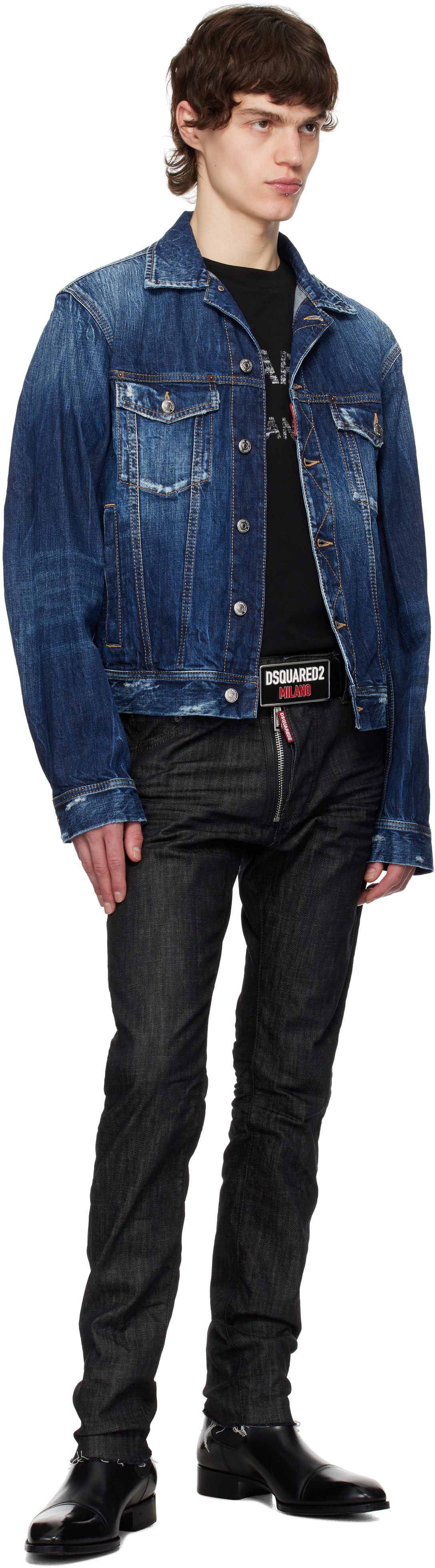 Dsquared2 Blue Be Cool Be Nice Wash L.A. Jean Denim Jacket