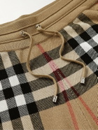Burberry - Straight-Leg Checked Birdseye Silk and Wool-Blend Drawstring Shorts - Neutrals