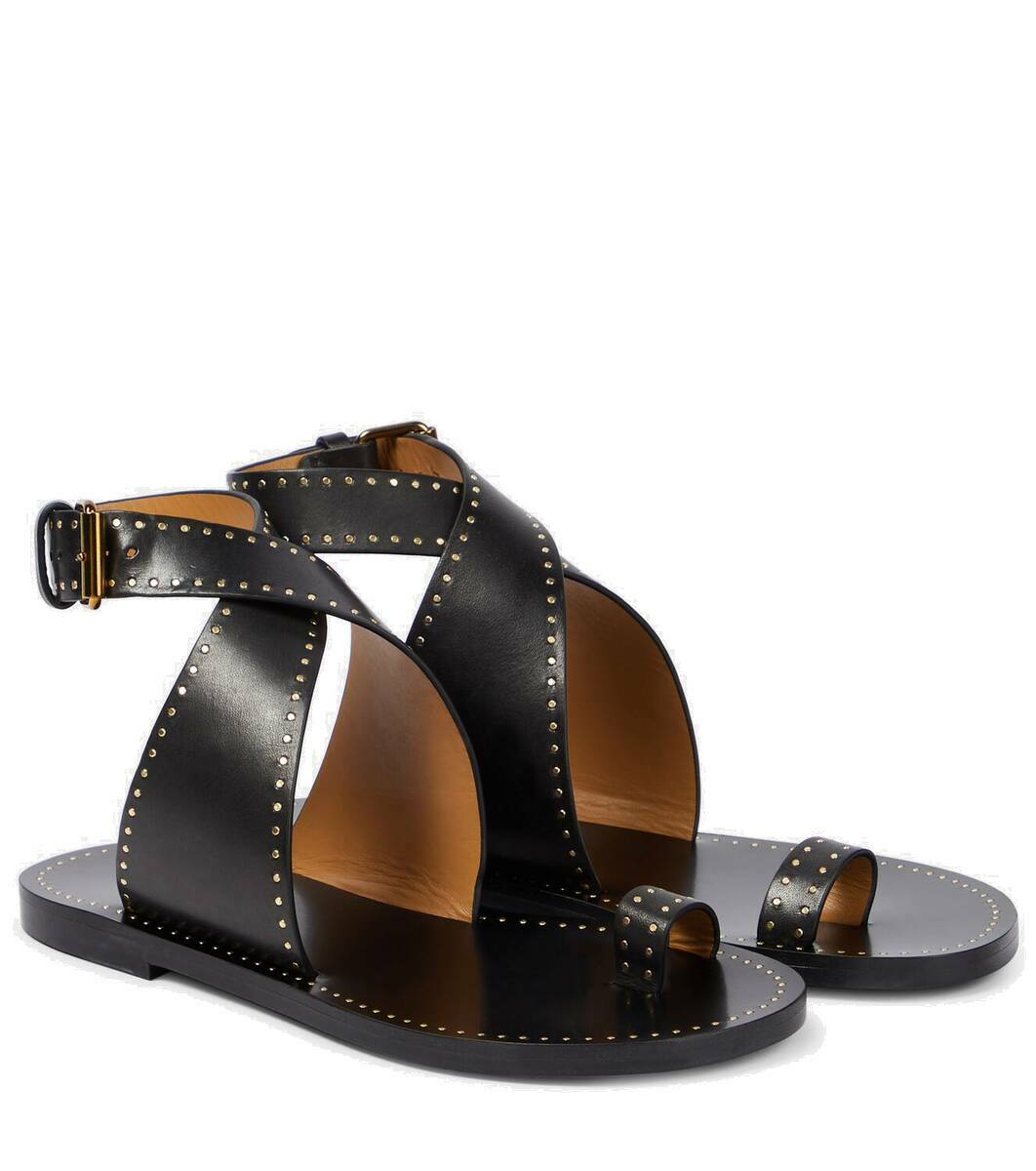 【関税込み】ISABEL MARANT EDIL' SANDALS Edil studded leather sandals in black - Isabel Marant