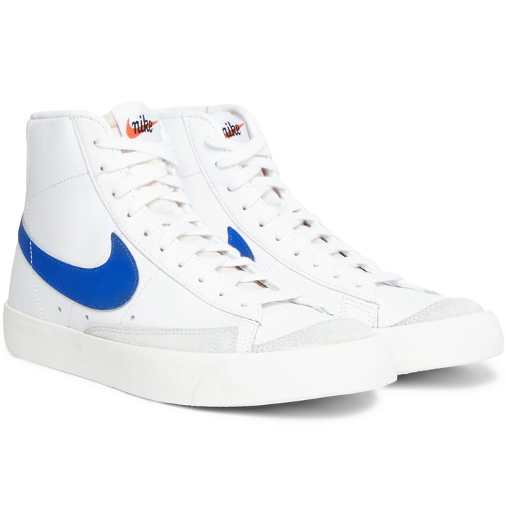Photo: Nike - Blazer Mid '77 Vintage Suede-Trimmed Leather Sneakers - White