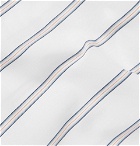 Joseph - Camp-Collar Embroidered Striped Cotton-Poplin Shirt - Men - White