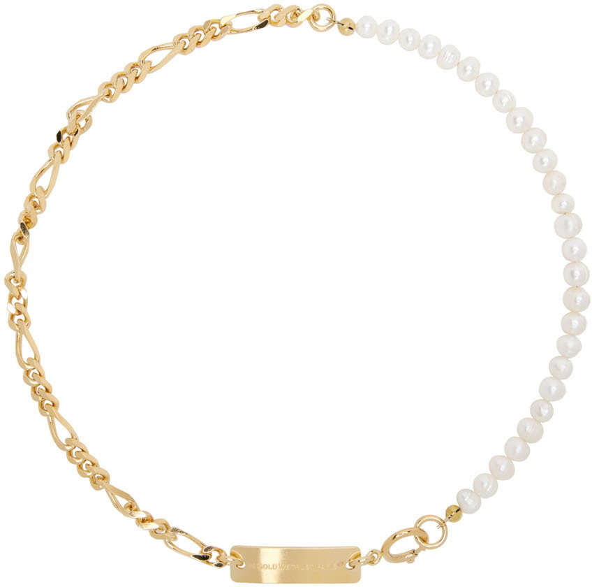 IN GOLD WE TRUST PARIS Gold Pearl Figaro Necklace