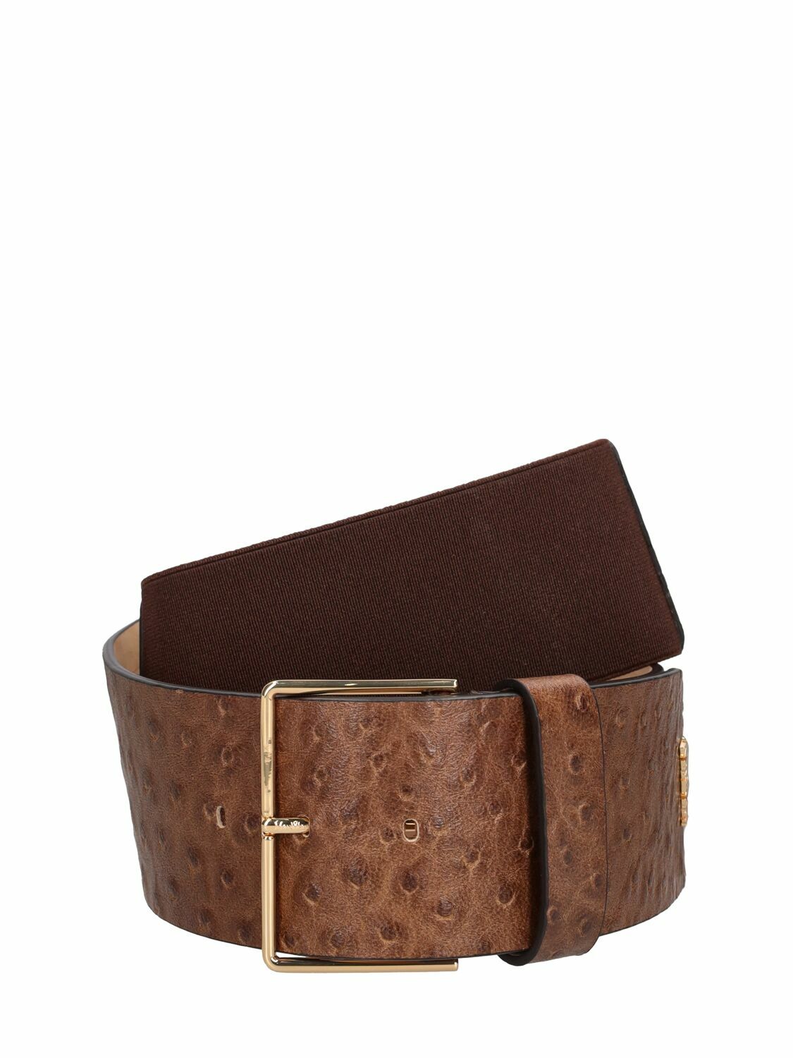 MAX MARA - 6cm Ostrich Embossed Leather Belt Max Mara display picture 1