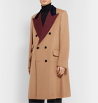 Gucci - Velvet and Twill-Trimmed Double-Breasted Camel Hair Coat - Brown