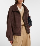 Loewe Leather-trimmed suede jacket