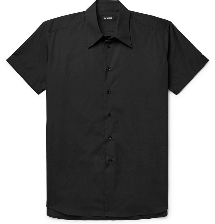 Photo: Raf Simons - Embroidered Cotton Shirt - Black