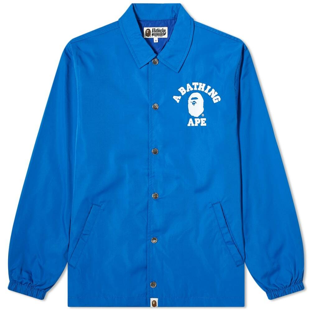 A Bathing Ape Men's College Coach Jacket in Blue A Bathing Ape