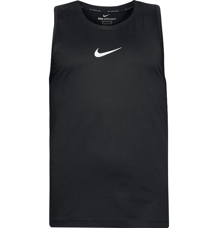 Photo: Nike Training - Pro AeroAdapt Slim-Fit Logo-Print Panelled Dri-FIT Tank Top - Black