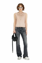 Diesel Sleeveless top with devoré threads - T-Shirts Womens in Pink