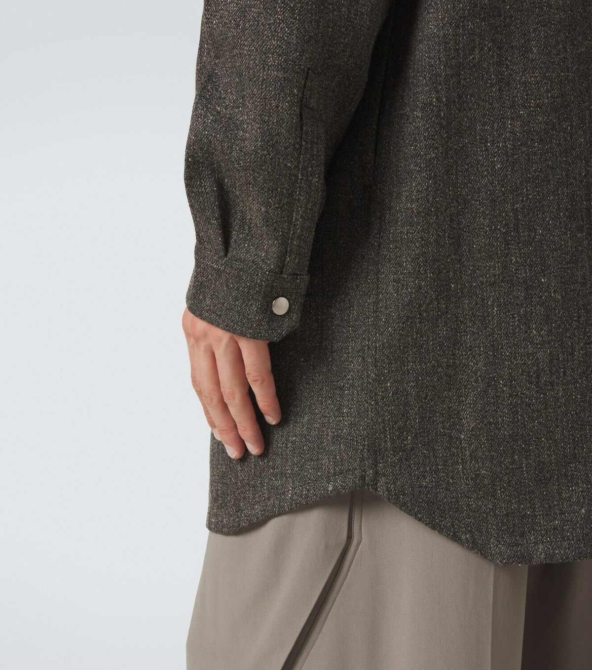 Rick Owens Oversized wool and linen-blend overshirt