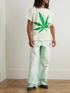 Gallery Dept. - Weed Glittered Cotton-Jersey T-Shirt - Green