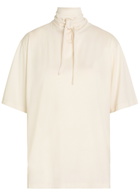 Lemaire Foulard-neck Cotton T-shirt Cream