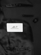 Mr P. - Double-Breasted Slim-Fit Satin-Trimmed Virgin Wool-Twill Tuxedo Jacket - Black