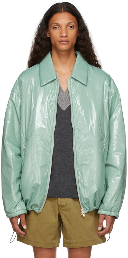 Photo: Dries Van Noten Green Nylon Crinkle Jacket