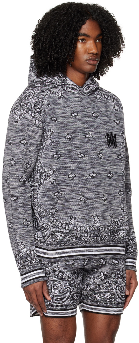 AMIRI Black & Gray Bandana Hoodie Amiri