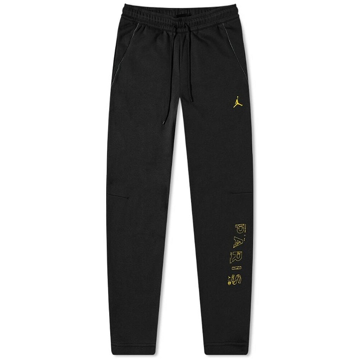 Photo: Nike Men's Air Jordan X PSG Fleece Pant in Black/Tour Yellow
