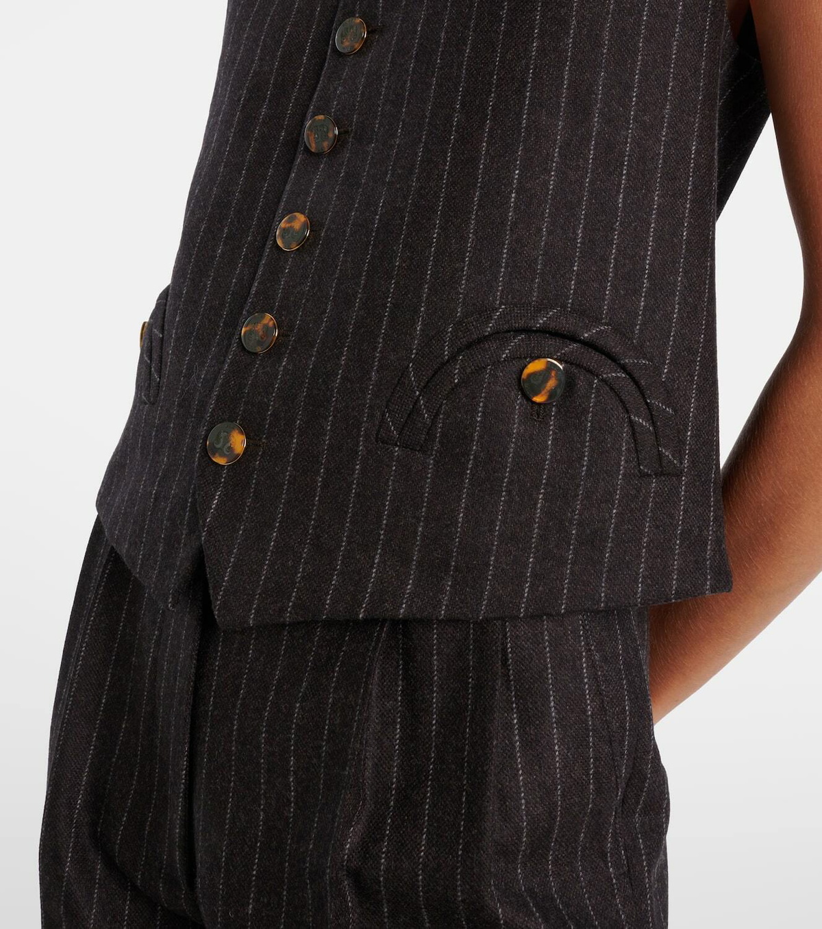 Blazé Milano Feral pinstripe wool and cashmere vest
