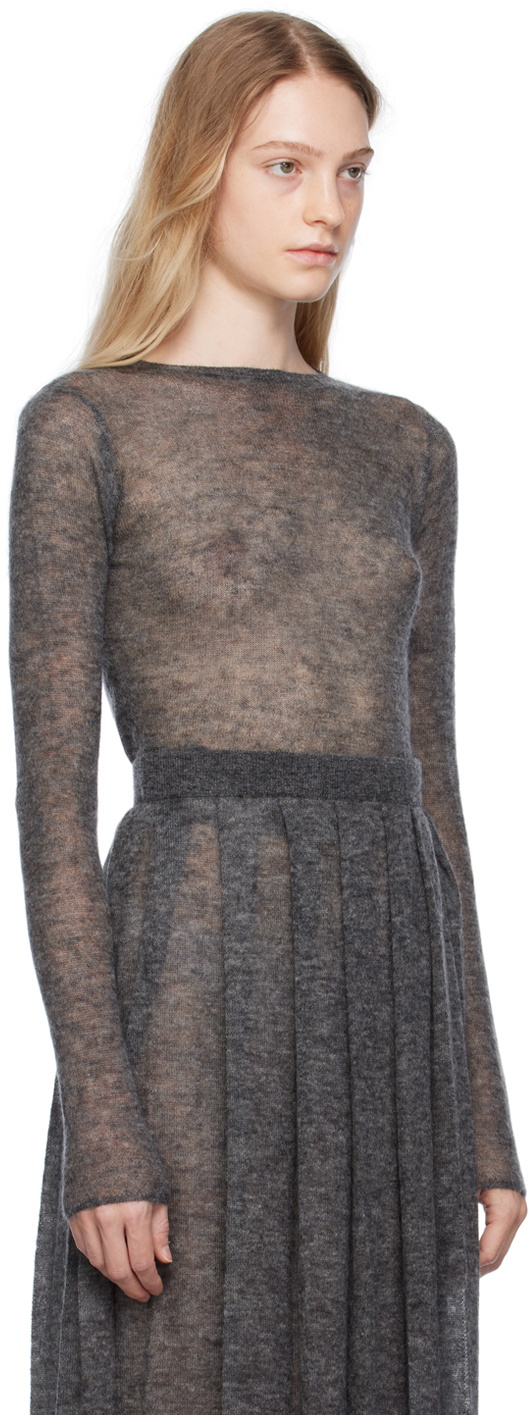 AURALEE Gray Crewneck Sweater