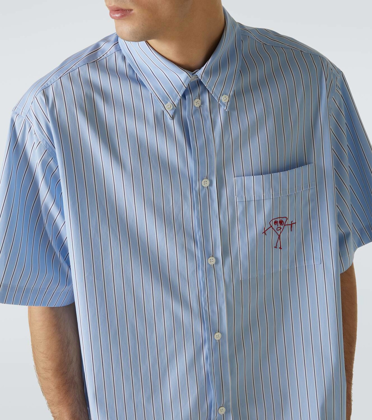 Plan C Striped cotton ooplin shirt