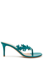Gianvito Rossi Ocean 70 Patent Leather Thong Mules Teal