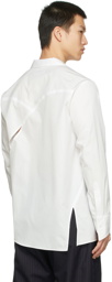 Sulvam White Slash Open Collar Shirt