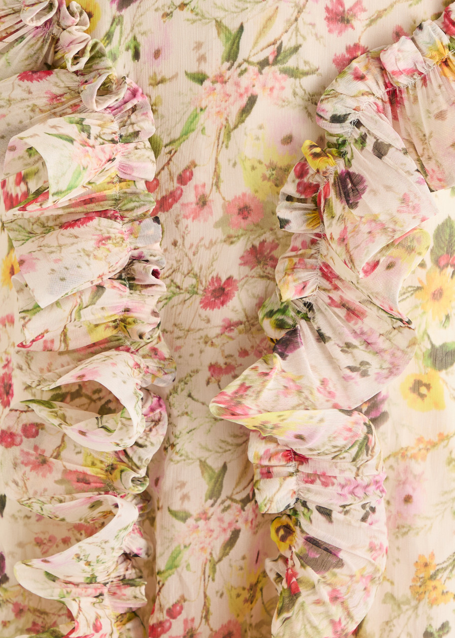 Marques' Almeida Floral-printed Chiffon Maxi Dress Multicoloured