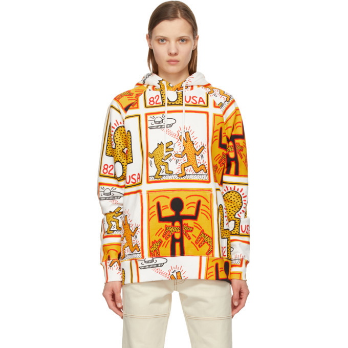 Photo: Etudes White Keith Haring Edition All-Over Print Racing Hoodie